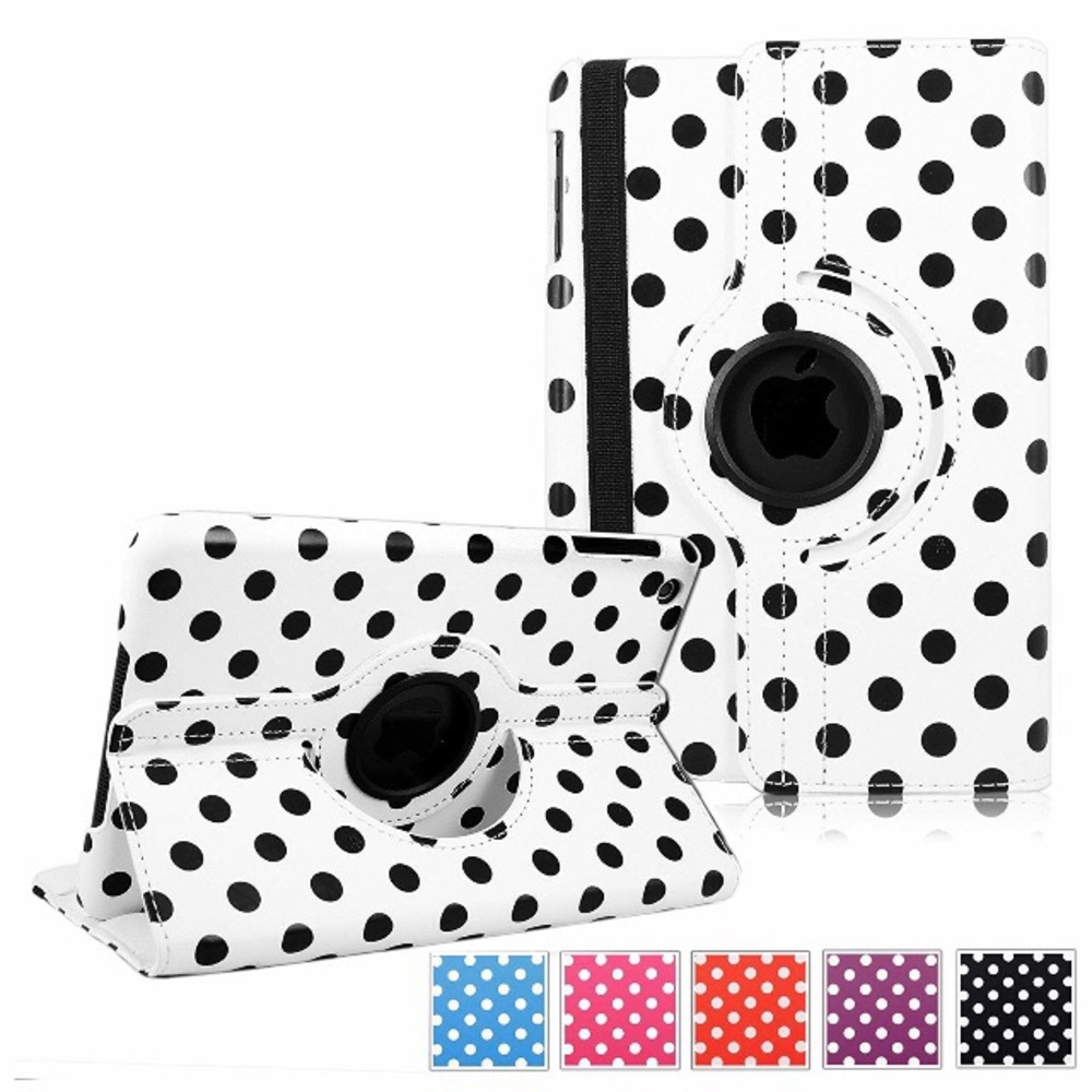 Brand New iPad mini 4 case blue w white polka dots